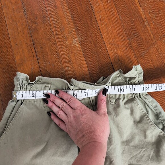 ASOS High Waisted Paperbag Light Green Shorts - Picture 11 of 15